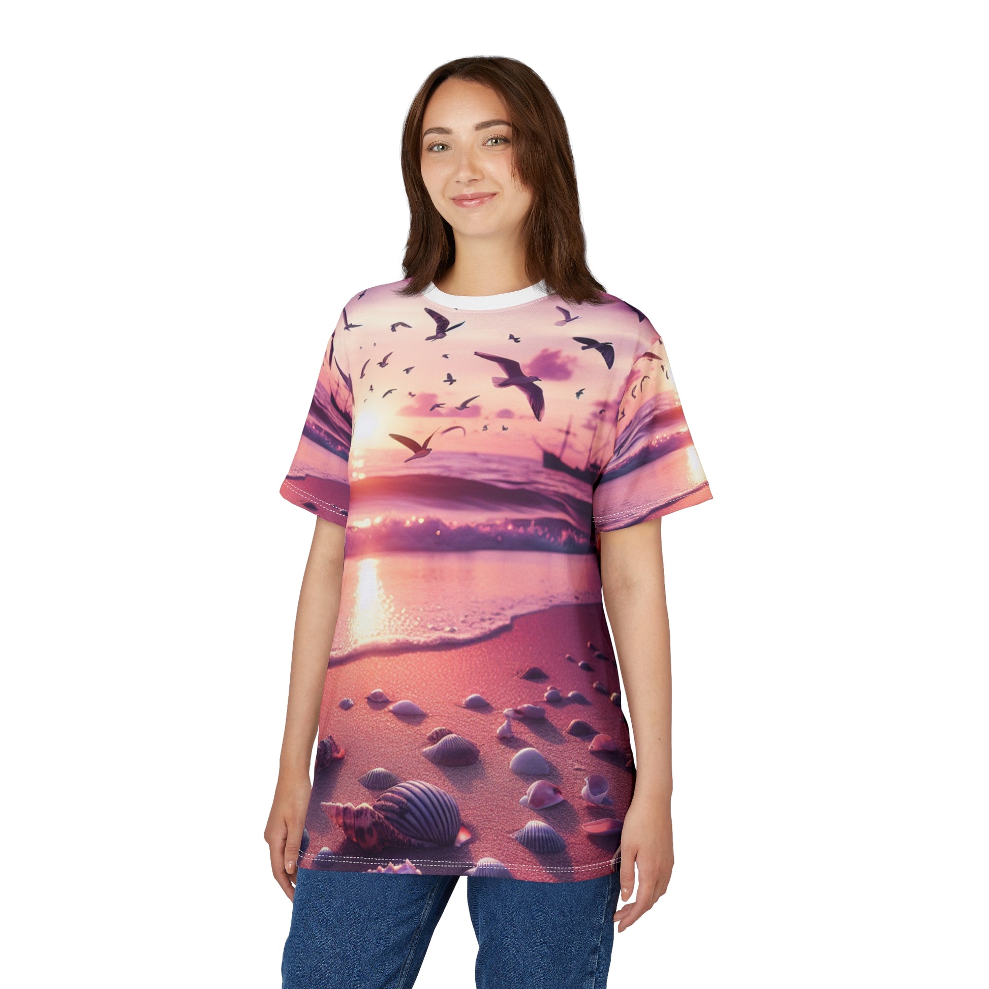 Beach Sunset Unisex Tee, Relaxed Fit Cotton Shirt, Summer Vibes, Ocean Lover Gift, Travel Tee, Beach Party Attire, Vacation Wear