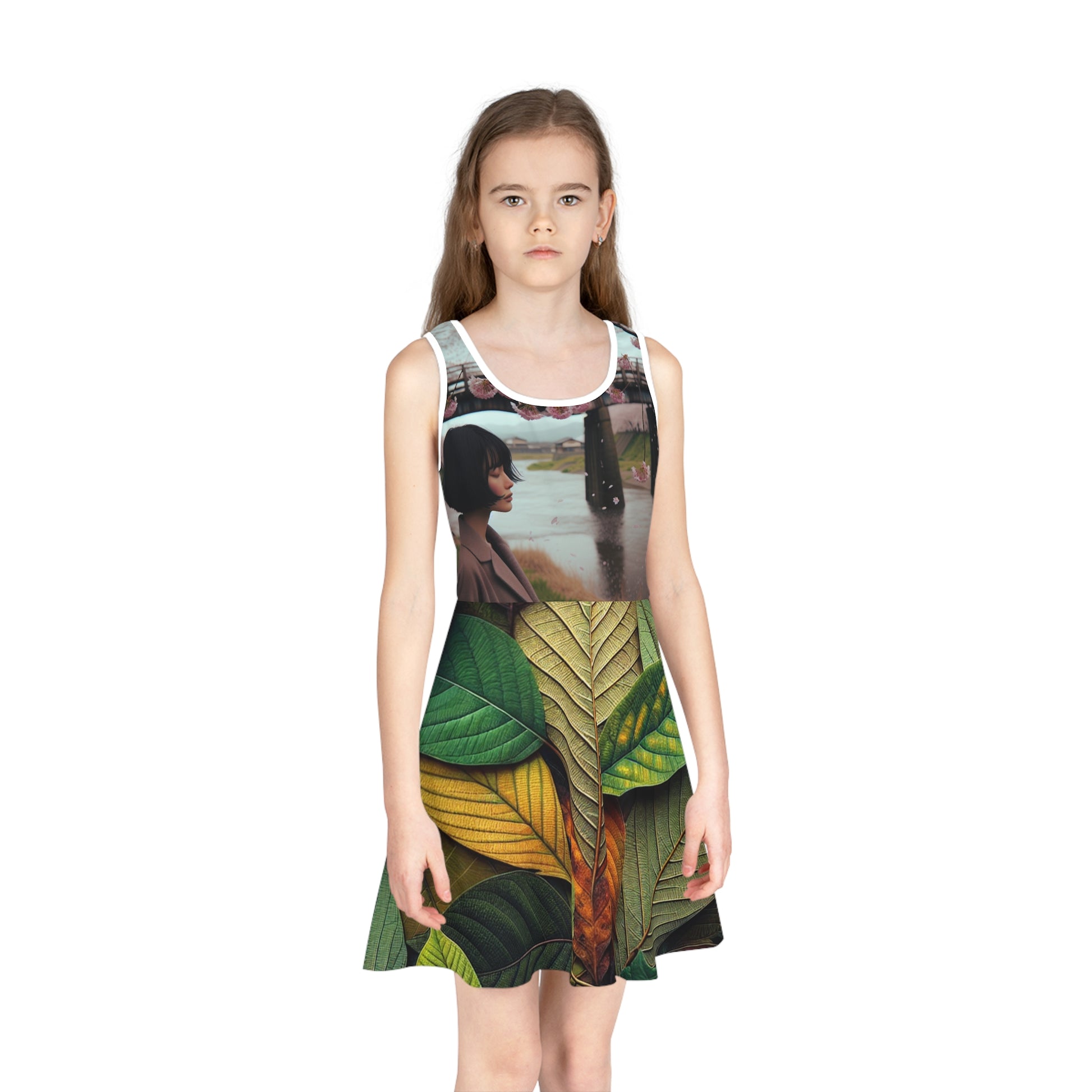 Bohemian Girls' Sundress, Nature Inspired Dress for Summer, Floral Play Dress, Birthday Gift, Eco-Friendly Fashion, Everyday Wear