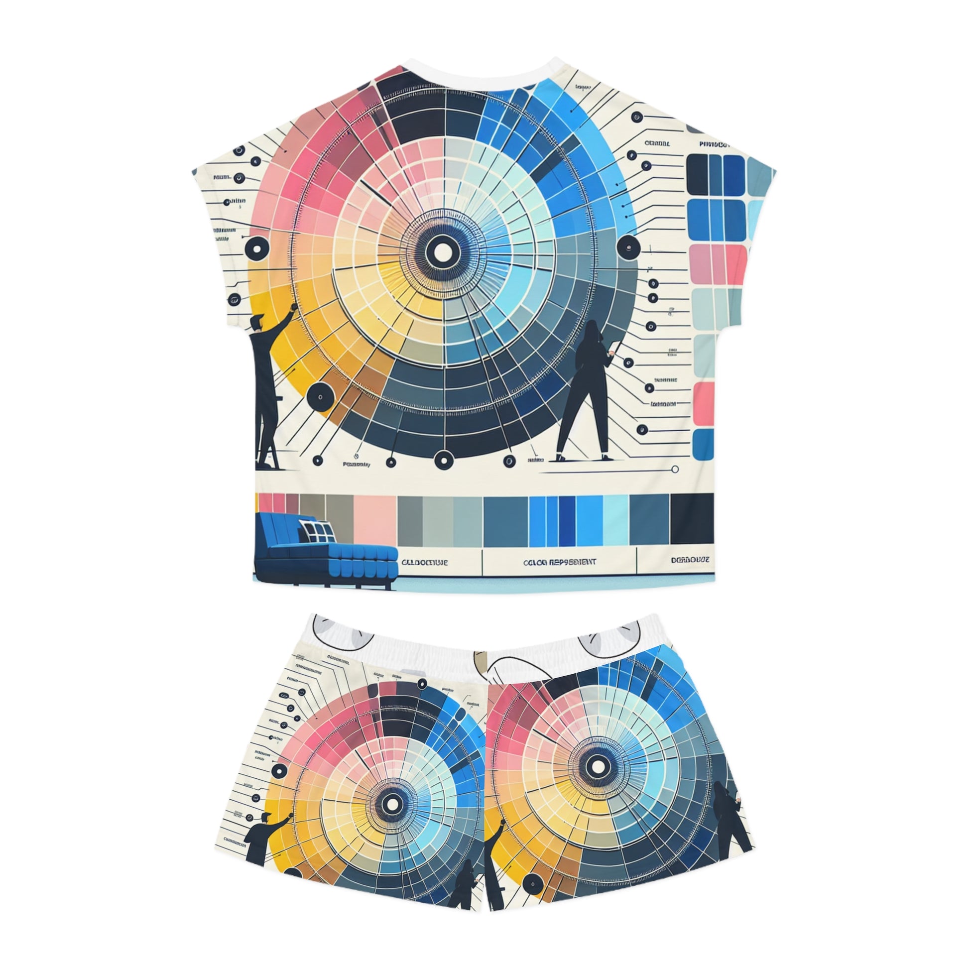Color Wheel Women's Short Pajama Set | Relaxed Fit, Artistic Sleepwear, Perfect Gift for Artists & Creatives, Lounge Wear, Summer PJs