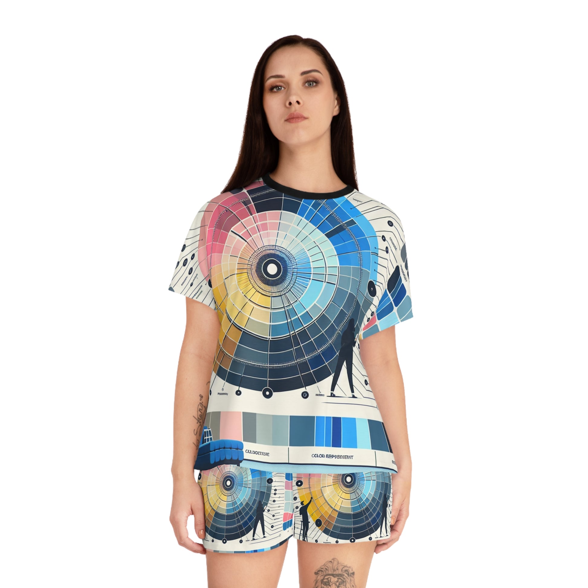 Color Wheel Women's Short Pajama Set | Relaxed Fit, Artistic Sleepwear, Perfect Gift for Artists & Creatives, Lounge Wear, Summer PJs