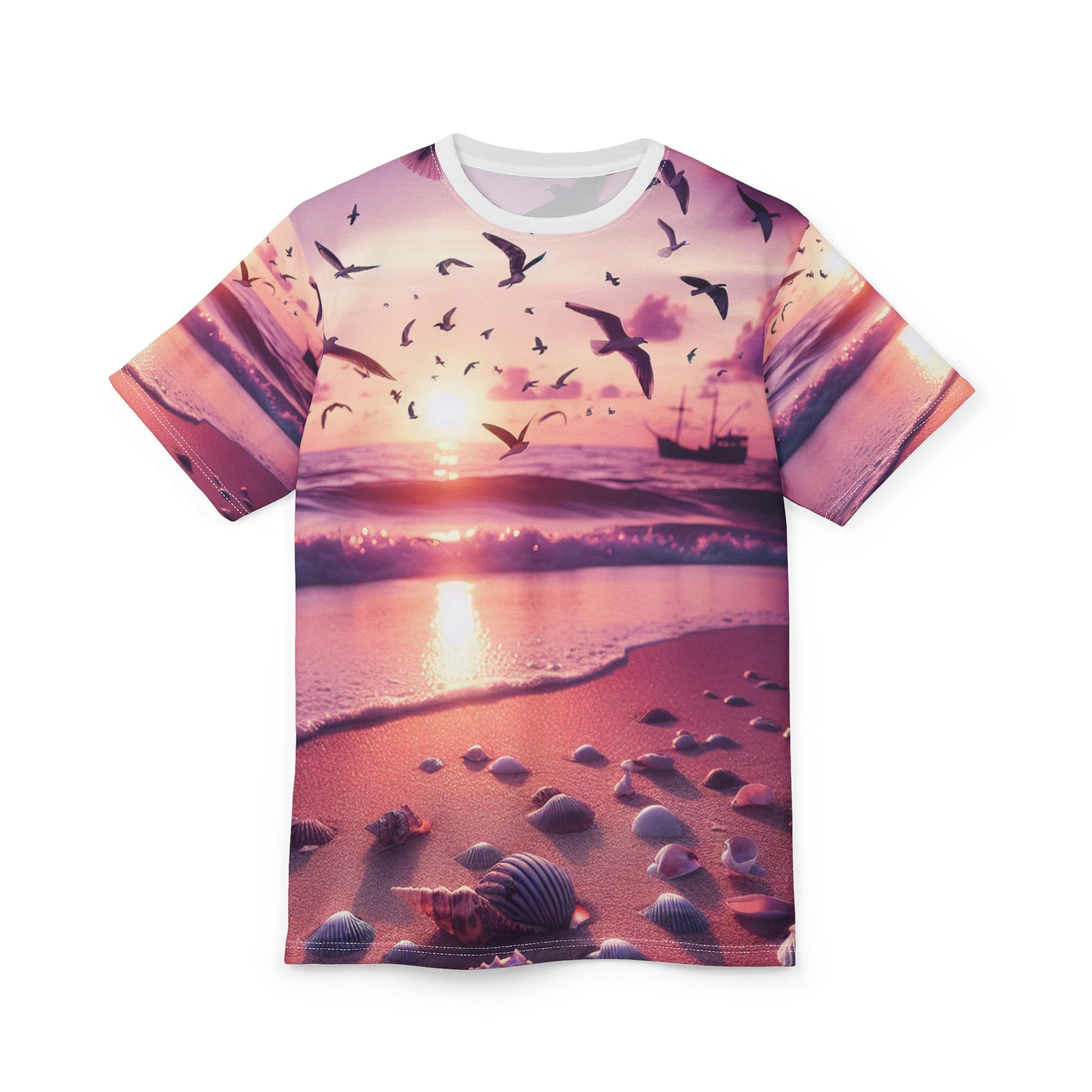 Beach Sunset Unisex Tee, Relaxed Fit Cotton Shirt, Summer Vibes, Ocean Lover Gift, Travel Tee, Beach Party Attire, Vacation Wear