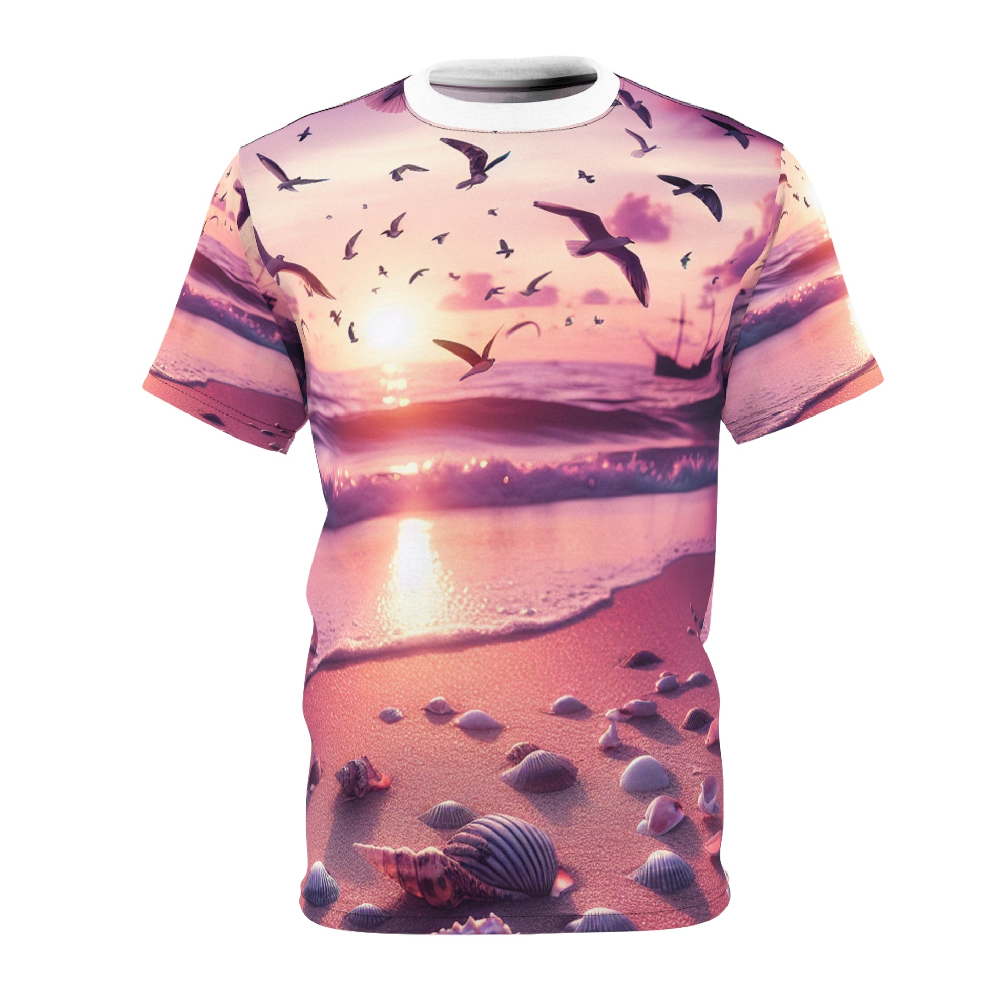 Beach Sunset Unisex Tee, Relaxed Fit Cotton Shirt, Summer Vibes, Ocean Lover Gift, Travel Tee, Beach Party Attire, Vacation Wear