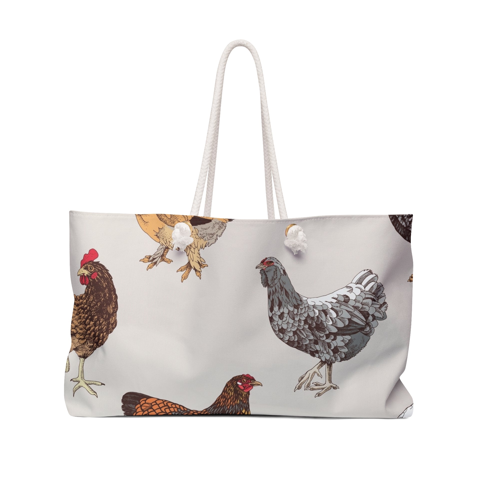 Charming Chicken Weekender Bag | Farmhouse Tote, Travel Bag, Gift for Hen Lovers, Festival Bag, Stylish Canvas Tote