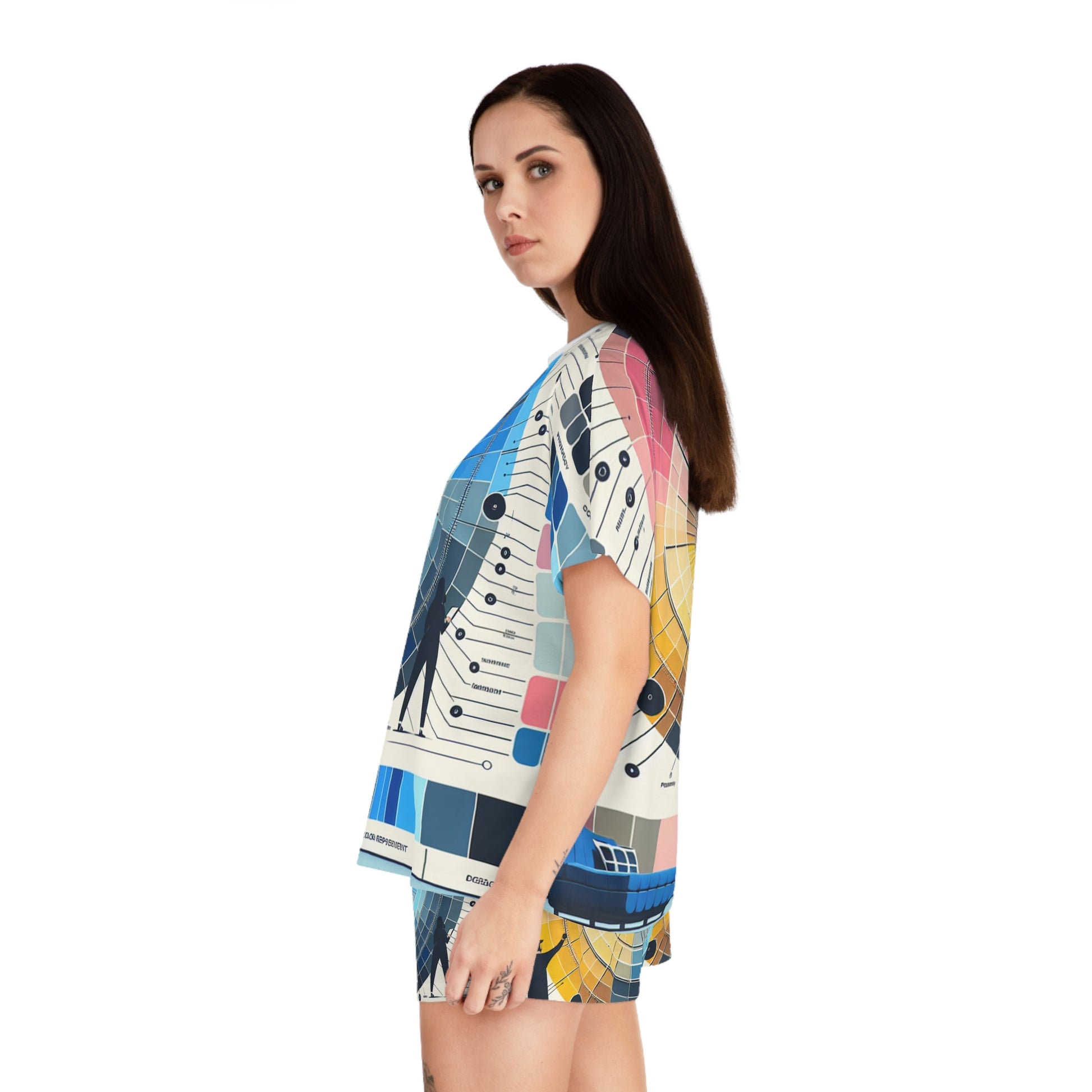 Color Wheel Women's Short Pajama Set | Relaxed Fit, Artistic Sleepwear, Perfect Gift for Artists & Creatives, Lounge Wear, Summer PJs