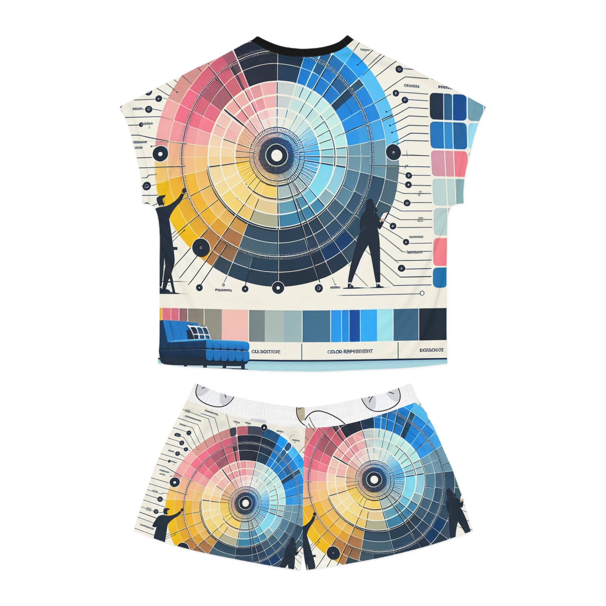 Color Wheel Women's Short Pajama Set | Relaxed Fit, Artistic Sleepwear, Perfect Gift for Artists & Creatives, Lounge Wear, Summer PJs
