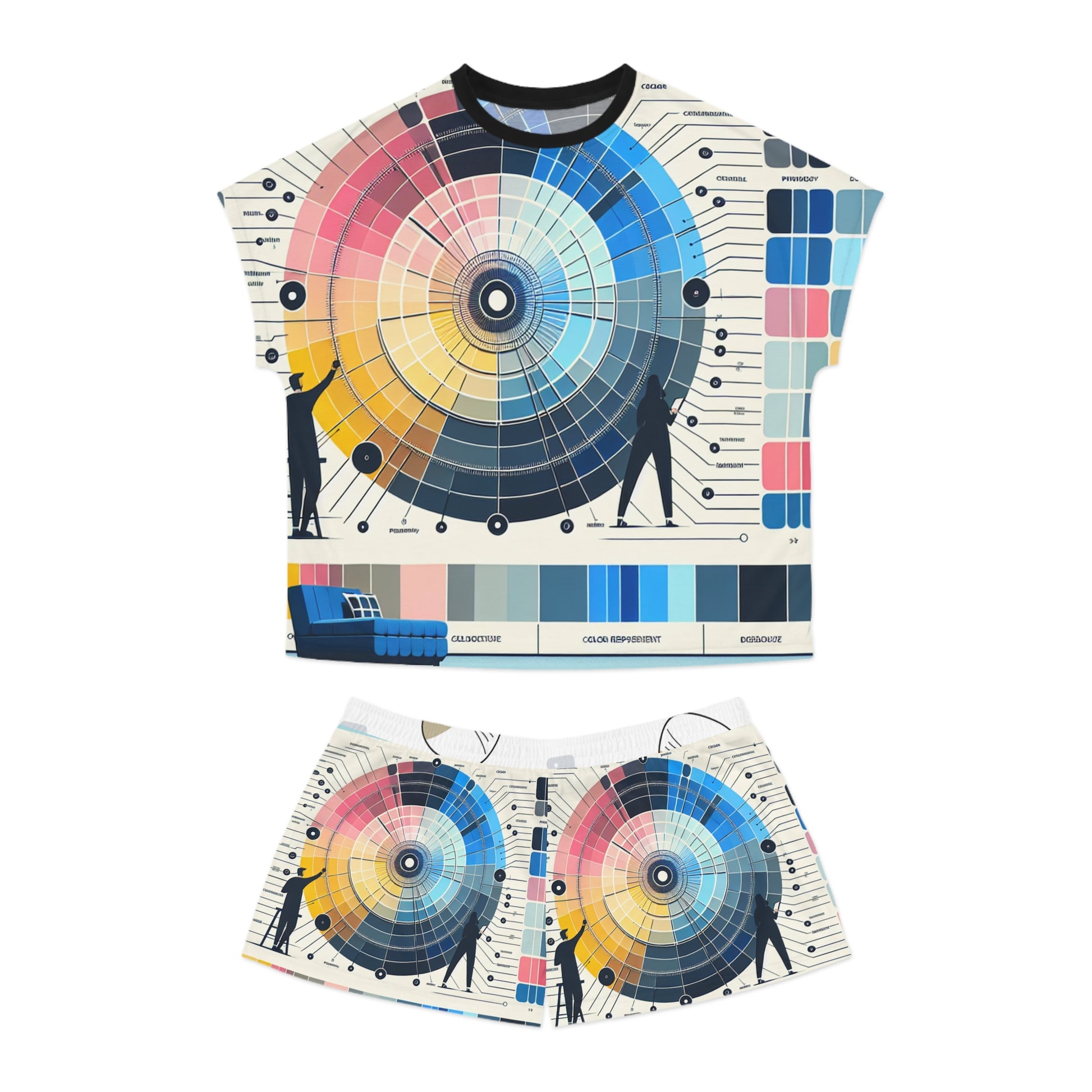 Color Wheel Women's Short Pajama Set | Relaxed Fit, Artistic Sleepwear, Perfect Gift for Artists & Creatives, Lounge Wear, Summer PJs