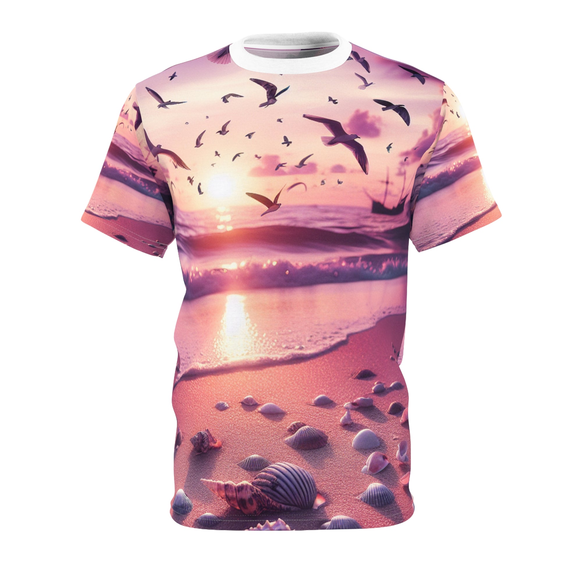 Beach Sunset Unisex Tee, Relaxed Fit Cotton Shirt, Summer Vibes, Ocean Lover Gift, Travel Tee, Beach Party Attire, Vacation Wear