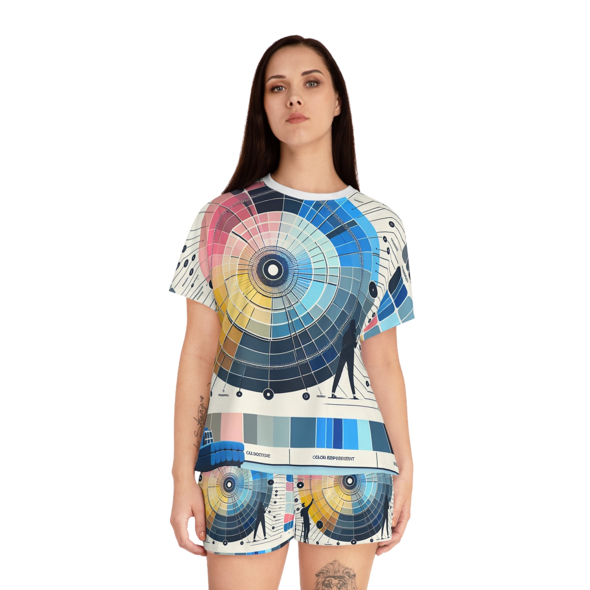 Color Wheel Women's Short Pajama Set | Relaxed Fit, Artistic Sleepwear, Perfect Gift for Artists & Creatives, Lounge Wear, Summer PJs