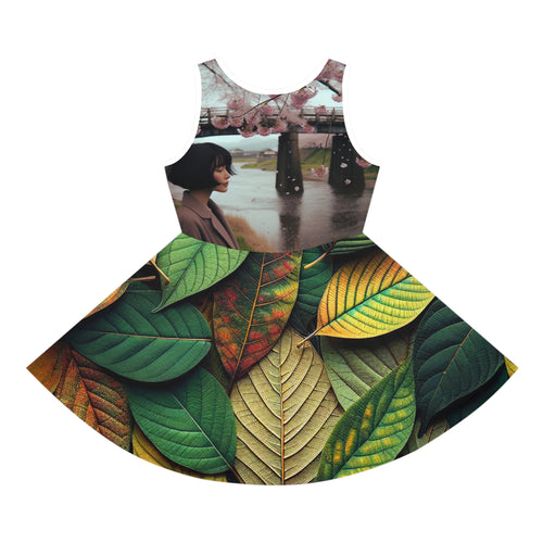 Bohemian Girls' Sundress, Nature Inspired Dress for Summer, Floral Play Dress, Birthday Gift, Eco-Friendly Fashion, Everyday Wear