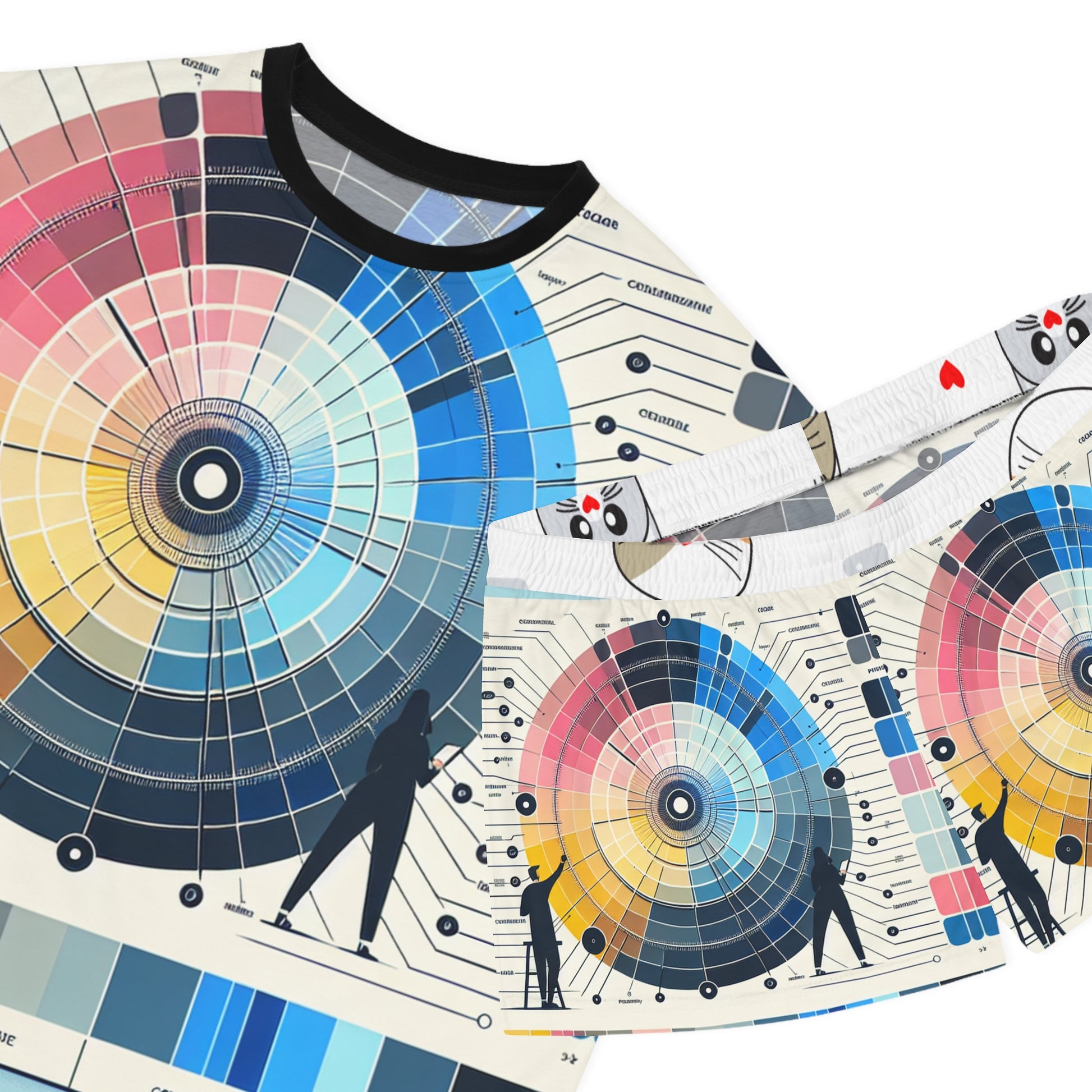Color Wheel Women's Short Pajama Set | Relaxed Fit, Artistic Sleepwear, Perfect Gift for Artists & Creatives, Lounge Wear, Summer PJs