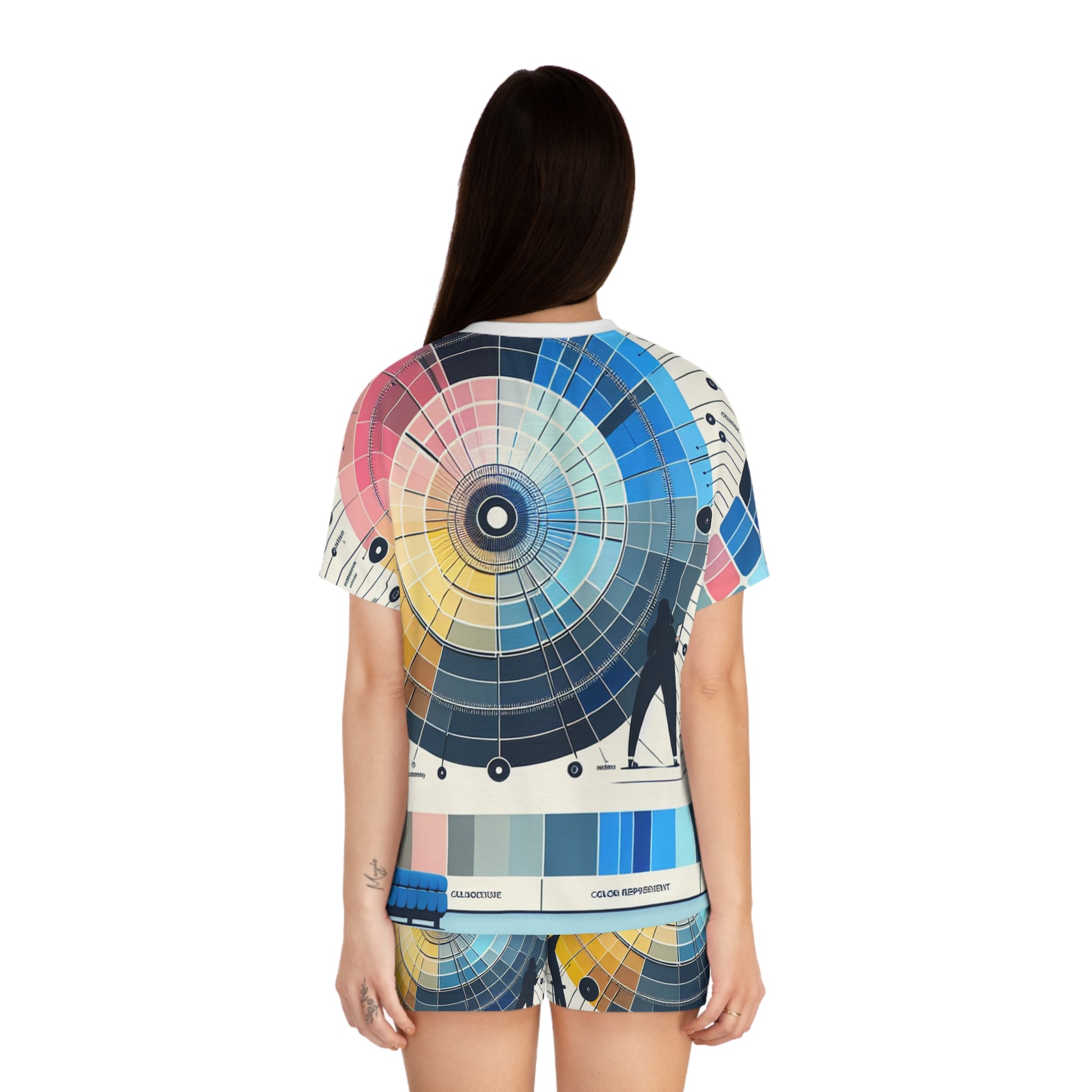 Color Wheel Women's Short Pajama Set | Relaxed Fit, Artistic Sleepwear, Perfect Gift for Artists & Creatives, Lounge Wear, Summer PJs