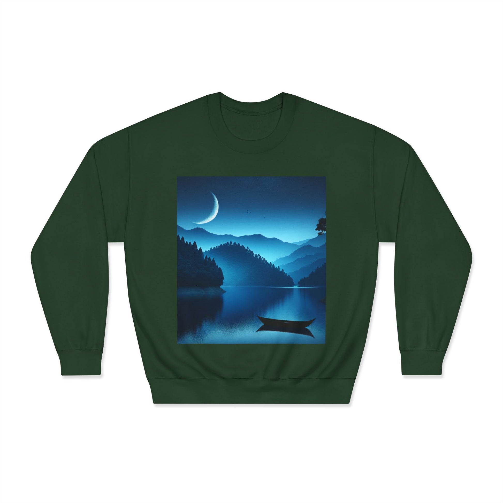 Moonlit Lake Sweatshirt - Cozy Unisex Crewneck for Nature Lovers, Ideal for Outdoor Adventures, Gifts for Him & Her, Matching Couple [...]