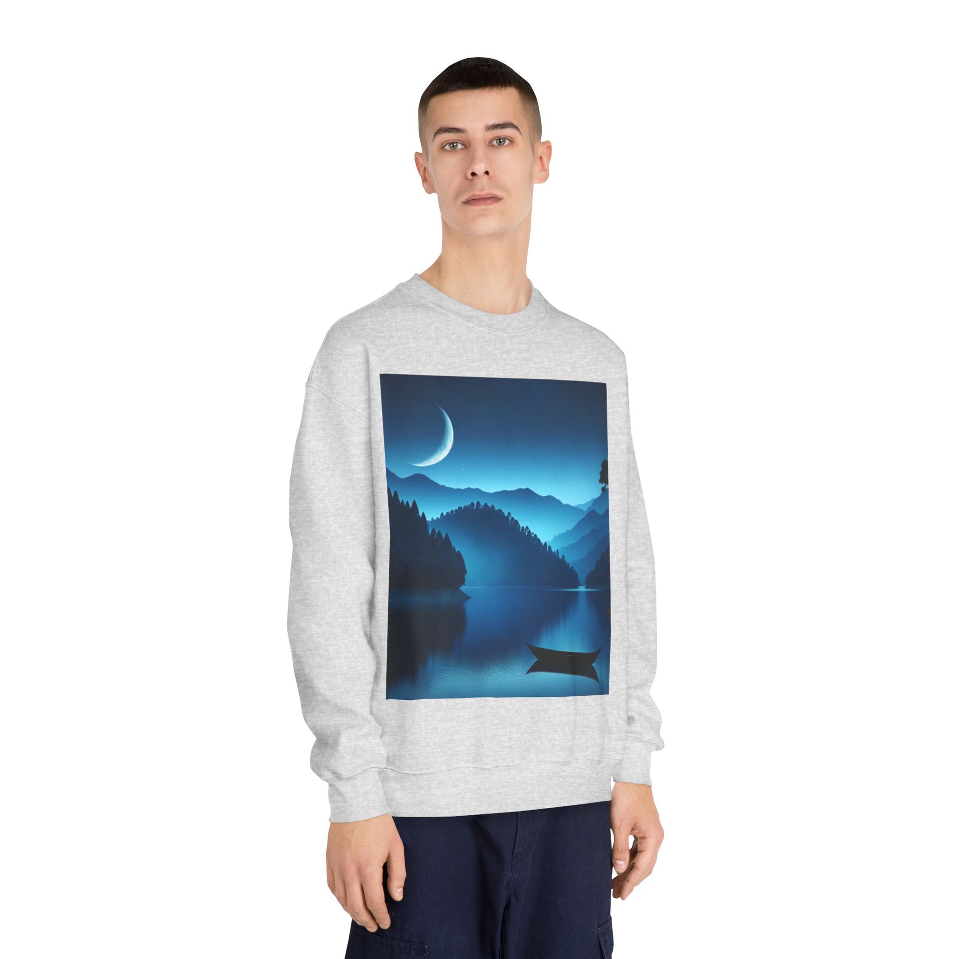 Moonlit Lake Sweatshirt - Cozy Unisex Crewneck for Nature Lovers, Ideal for Outdoor Adventures, Gifts for Him & Her, Matching Couple [...]