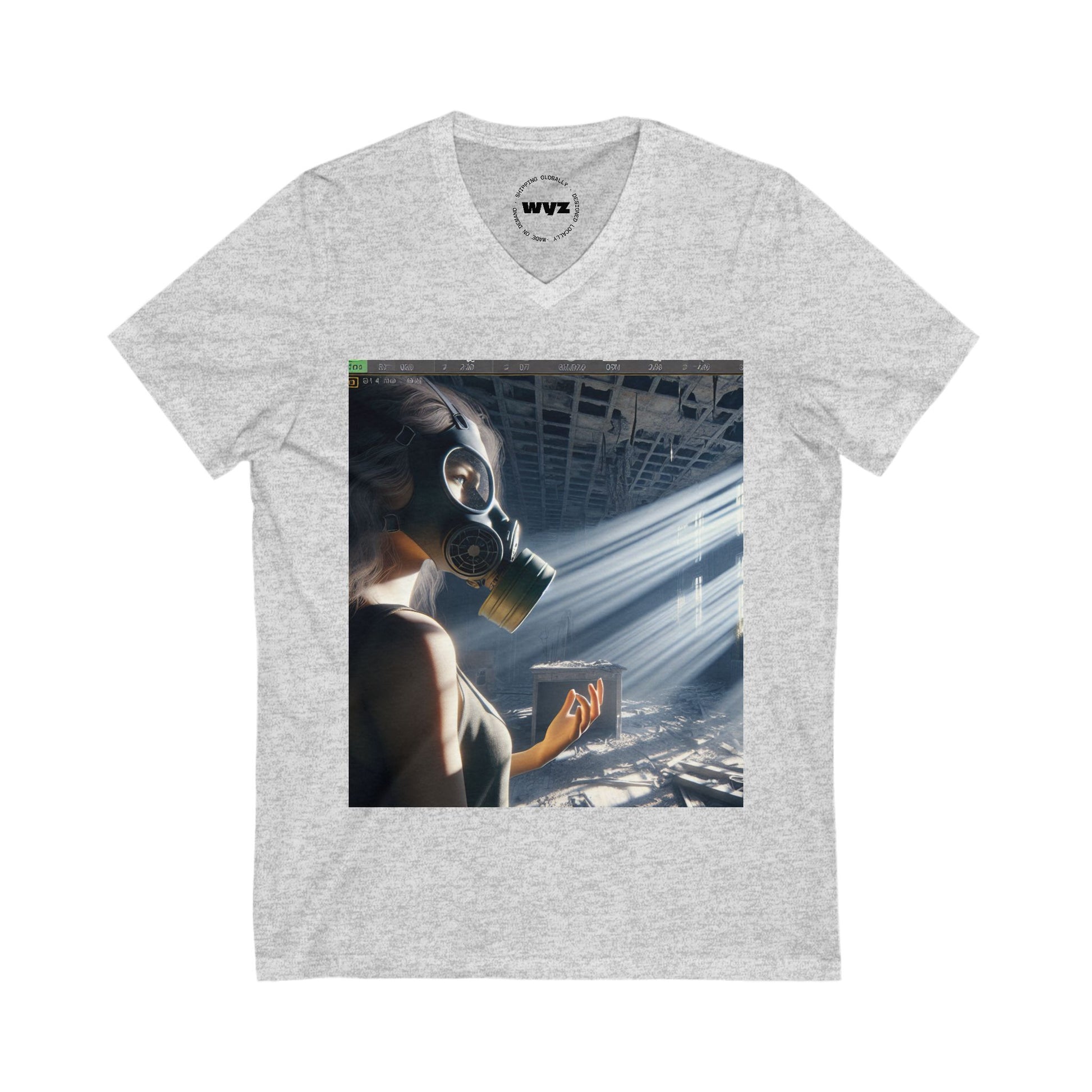 Aesthetic Urban Survival V-Neck Tee - Graphic T-Shirt for Adventurers, Casual Wear, Unique Gift, Urban Fashion, Comfortable Fit