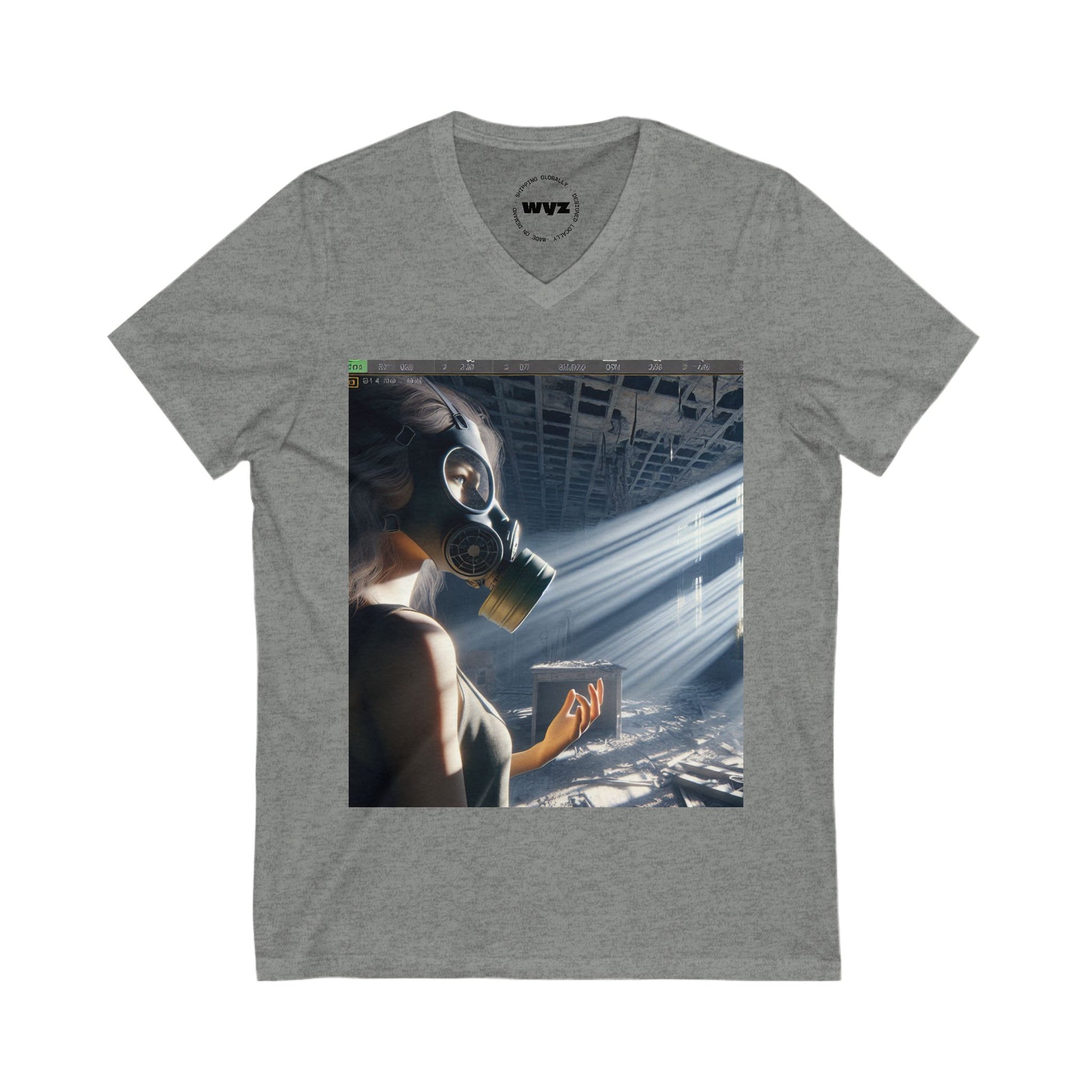 Aesthetic Urban Survival V-Neck Tee - Graphic T-Shirt for Adventurers, Casual Wear, Unique Gift, Urban Fashion, Comfortable Fit